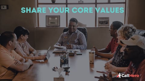 a clinician sharing core values to his team