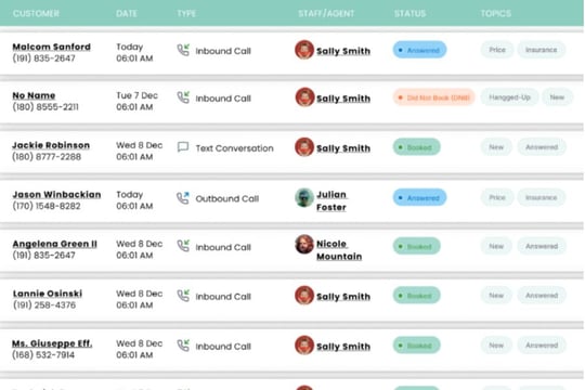 call recording and metrics